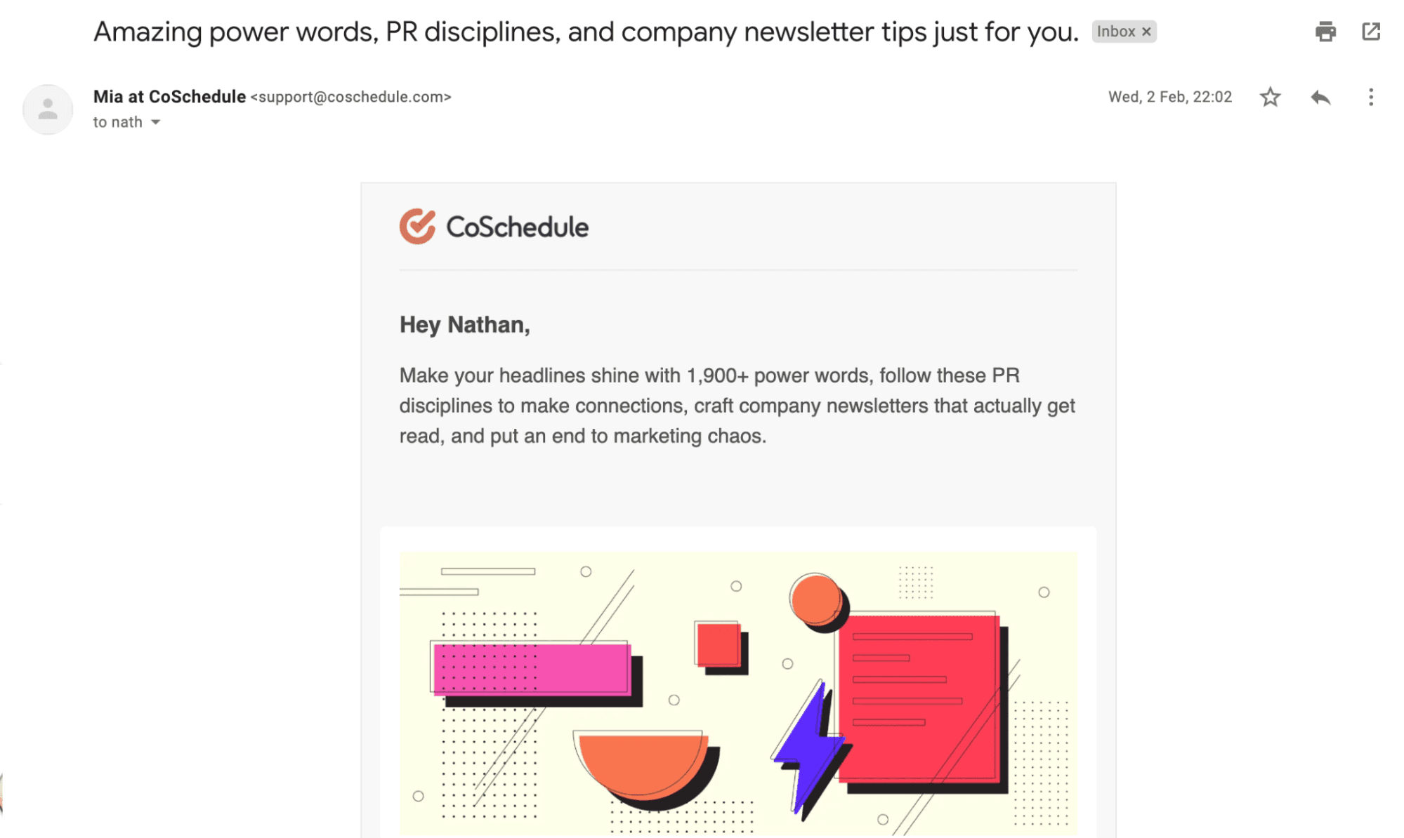 Müşteriyle pazarlama ipuçlarını paylaşan e-posta pazarlama örneğinin ekran görüntüsü
