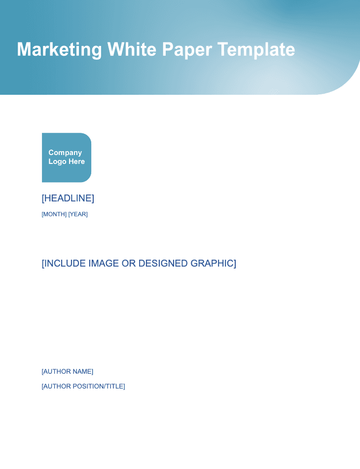 營銷白皮書模板的第一頁示例。