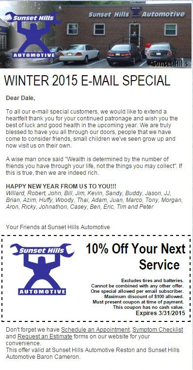 Sunset Hills Automative -- Cupón