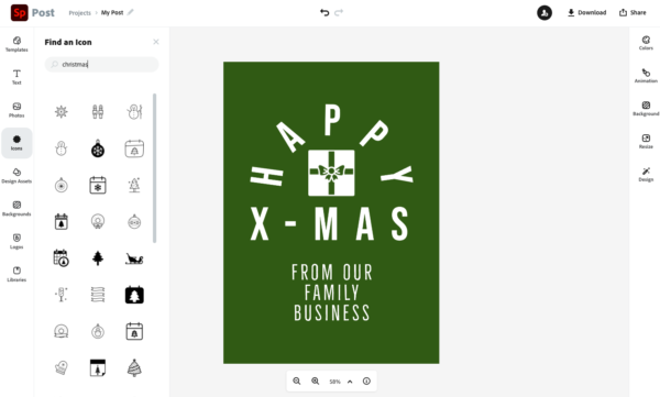 Grafică Adobe Spark pentru vacanță