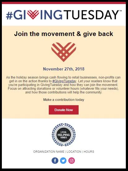 Podawanie wtorkowego szablonu e-mail