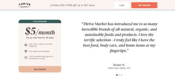 Thrive Marketの会員情報