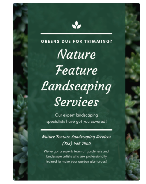 selebaran dengan kotak semi-transparan terkoordinasi warna di atas foto