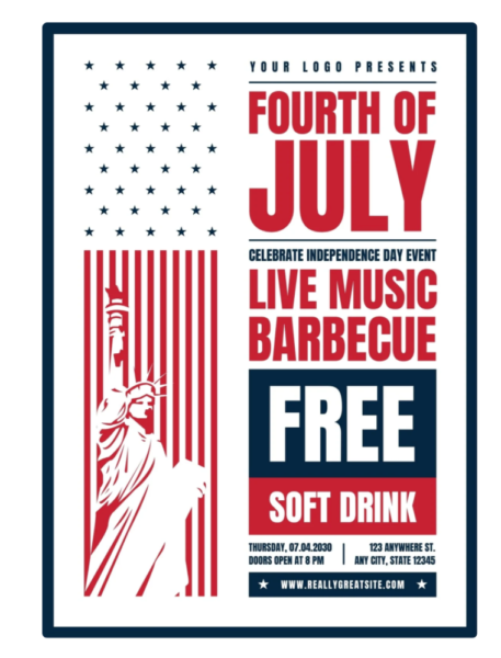 selebaran dengan satu gaya font dengan perubahan ukuran dan warna