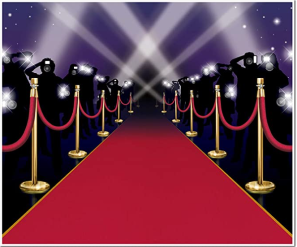 Toile de fond de tapis rouge d'Amazon pour une station de selfie