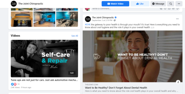 聯合脊骨療法的 Facebook 頁面
