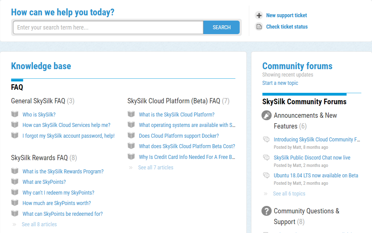  SkySilk Review- Cloud Support