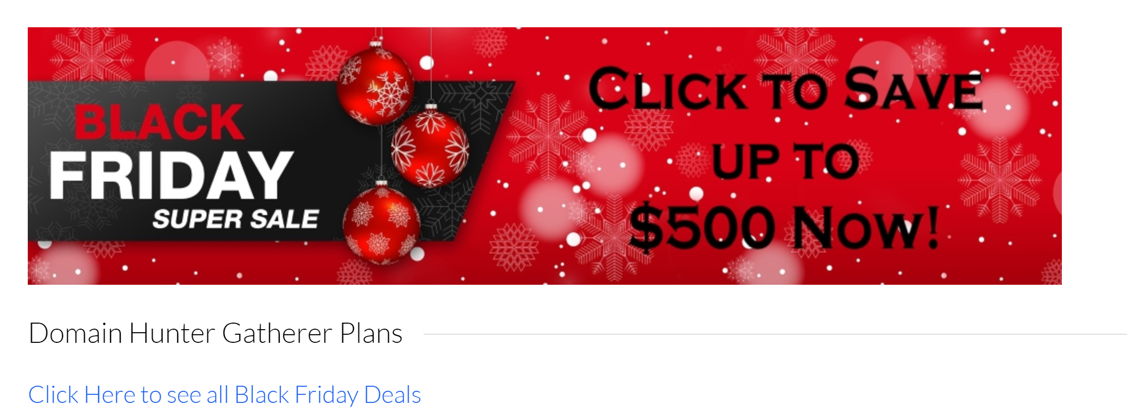 Domain Hunter Gatherer Black Friday Sale