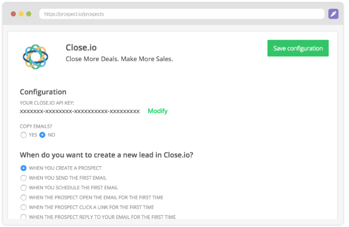 Prospect.io- Close.io