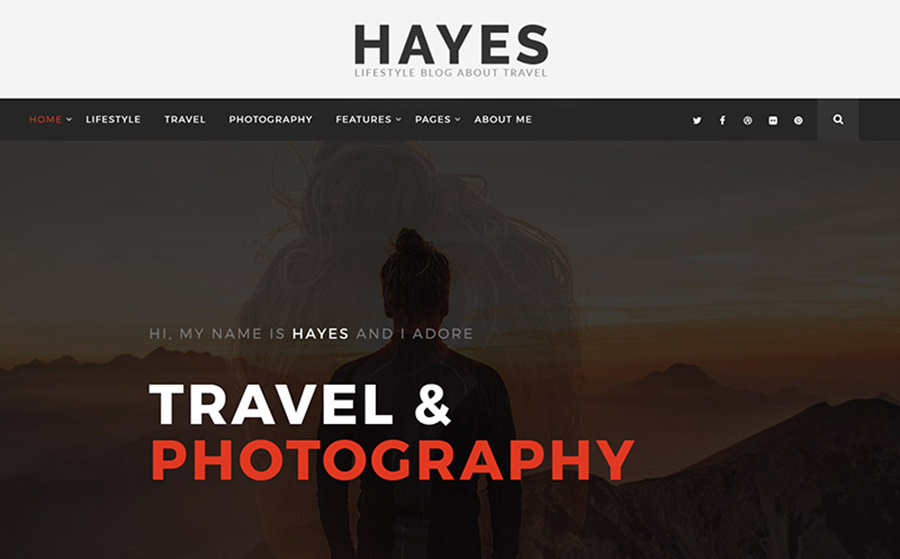Hayes - Seyahat Blogu WordPress Teması