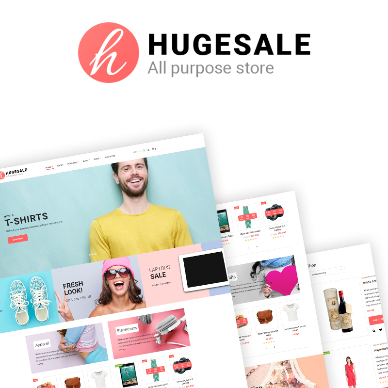 Hugesale - Çok Amaçlı Mağaza Elementor WooCommerce Teması