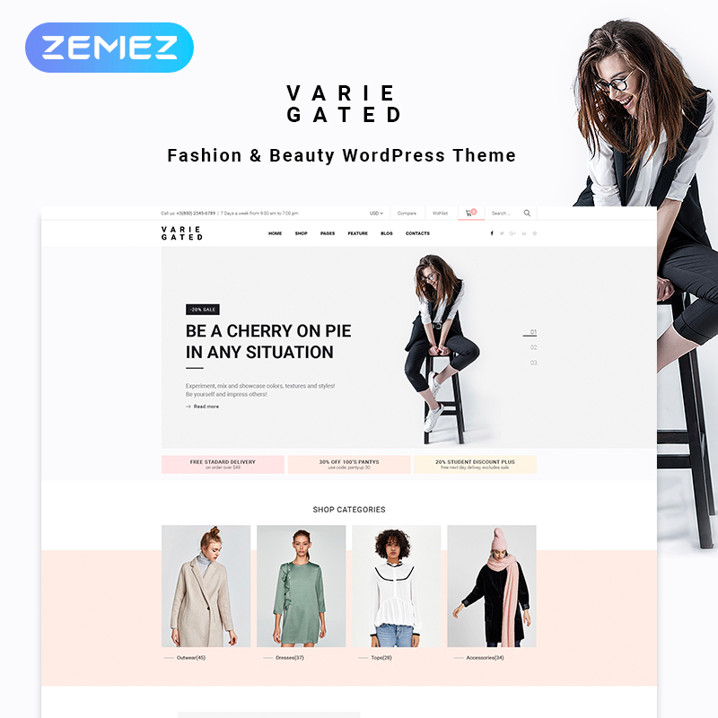 Varie Gated - Moda Online Mağazası Elementor WooCommerce Teması