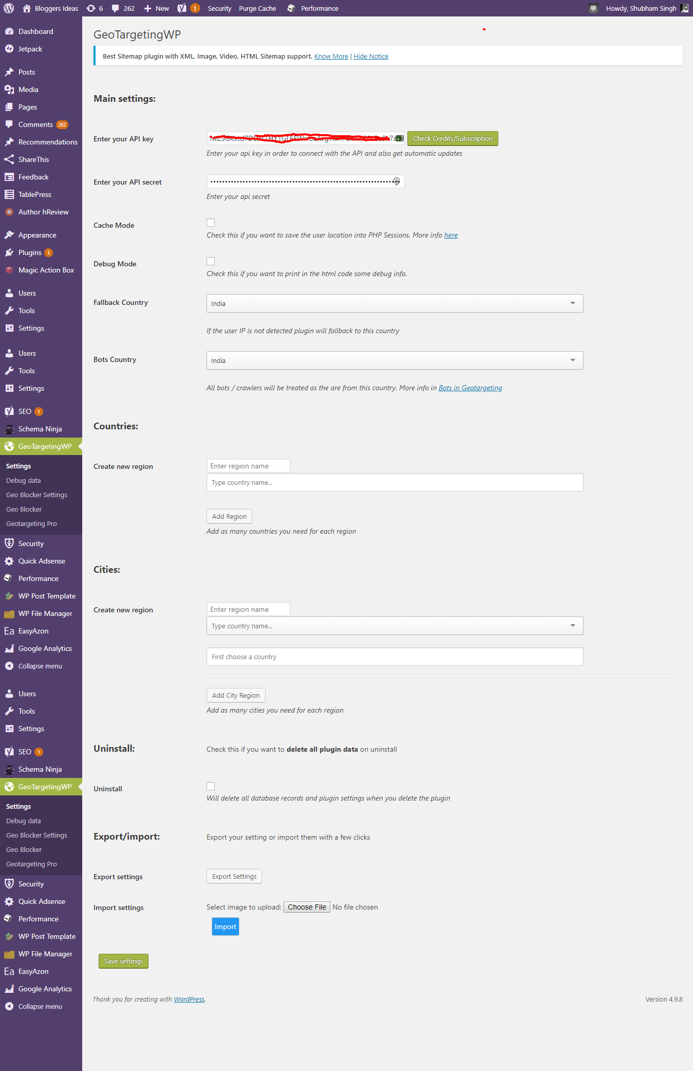 Geotargeting Wp-Überprüfung