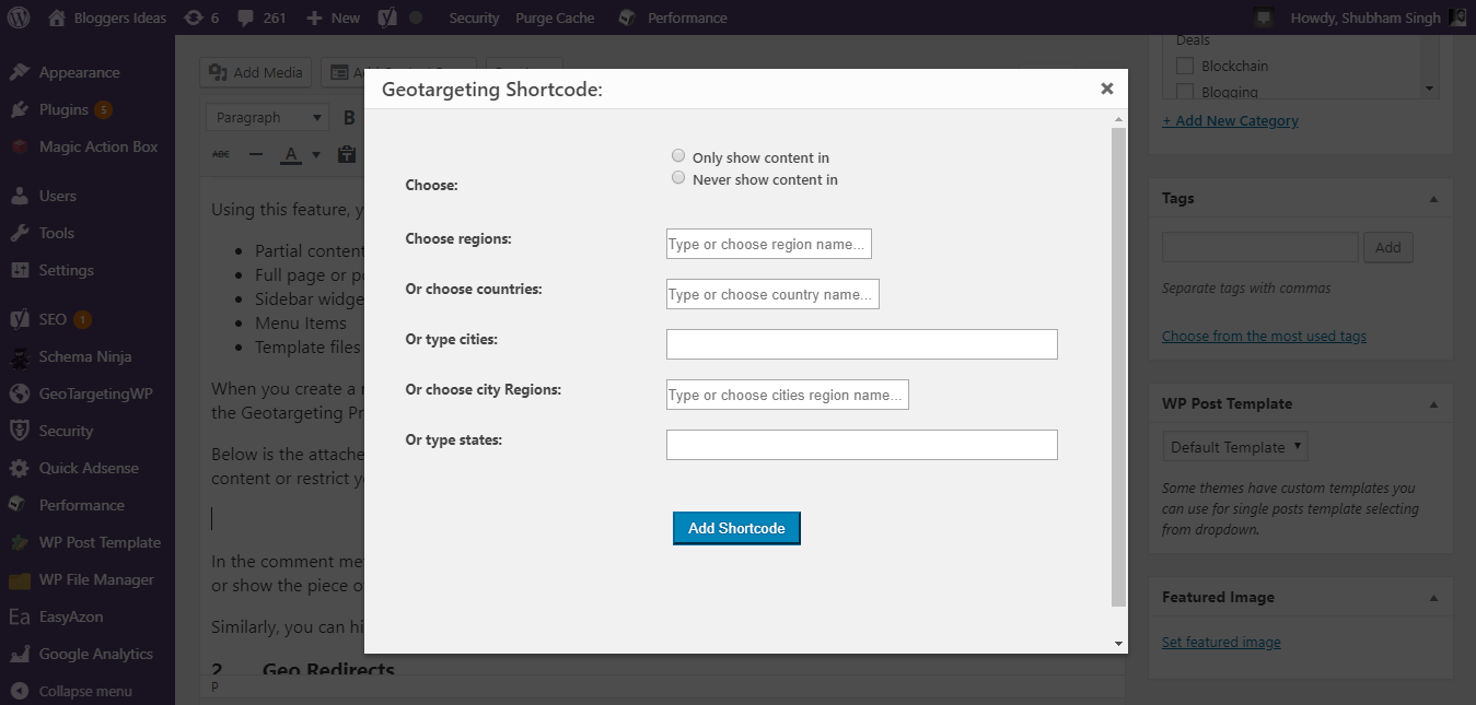 Geotargeting WP-Überprüfung für Geolokalisierung