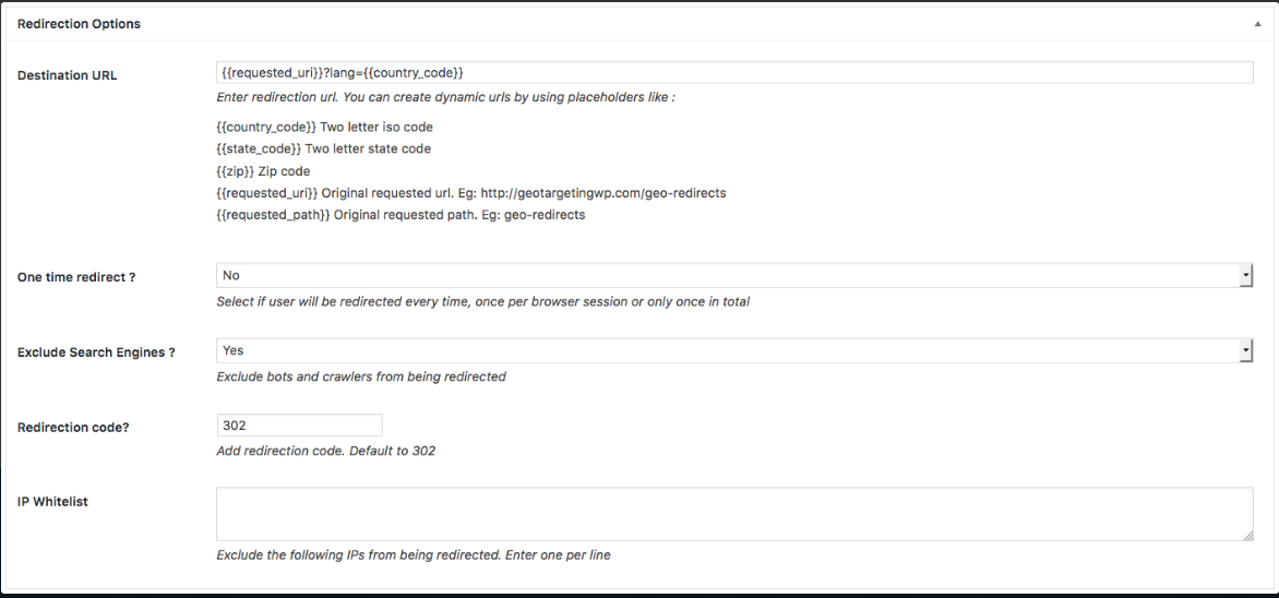 Georedirect-Plugin für WordPress