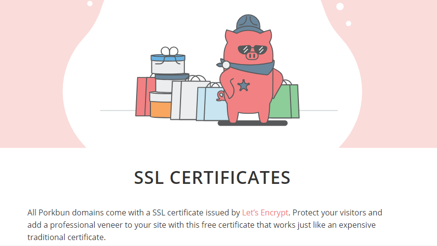 Revue Porkbun - certificat ssl Porkbun review- ssl certificate