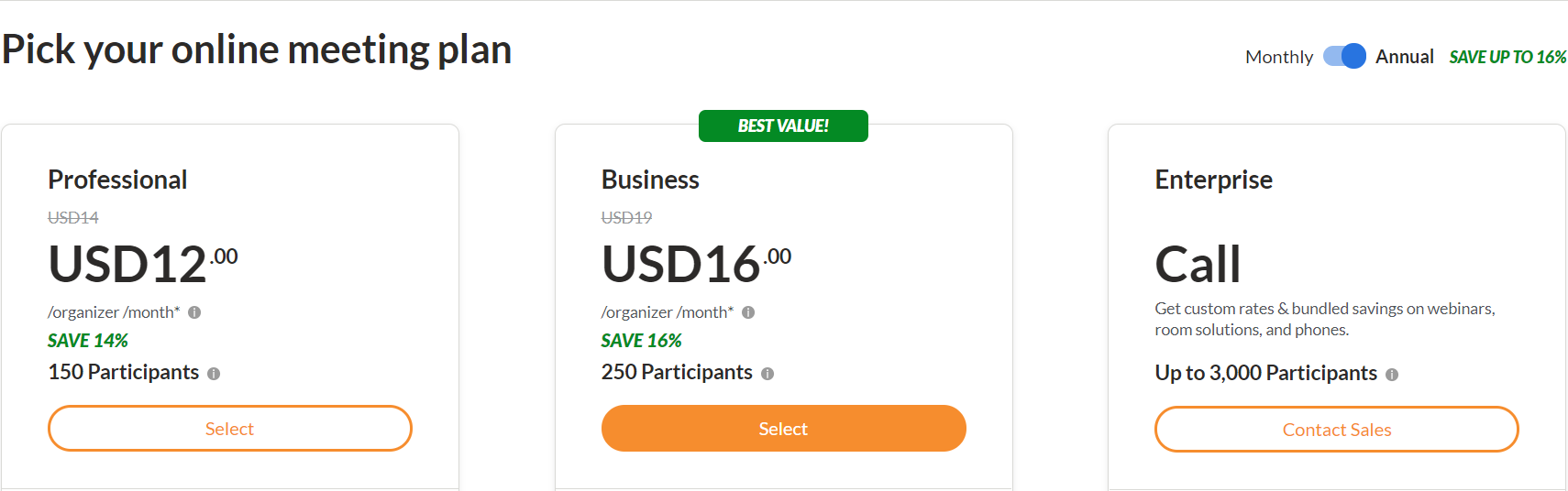 GoToMeeting の料金