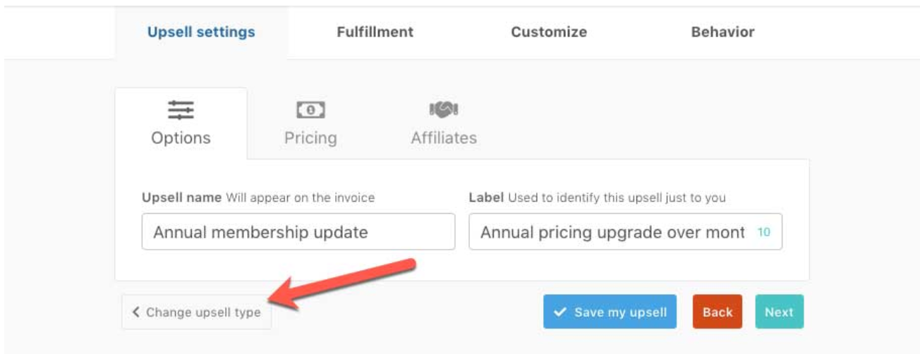 upsell setting- ThriveCart