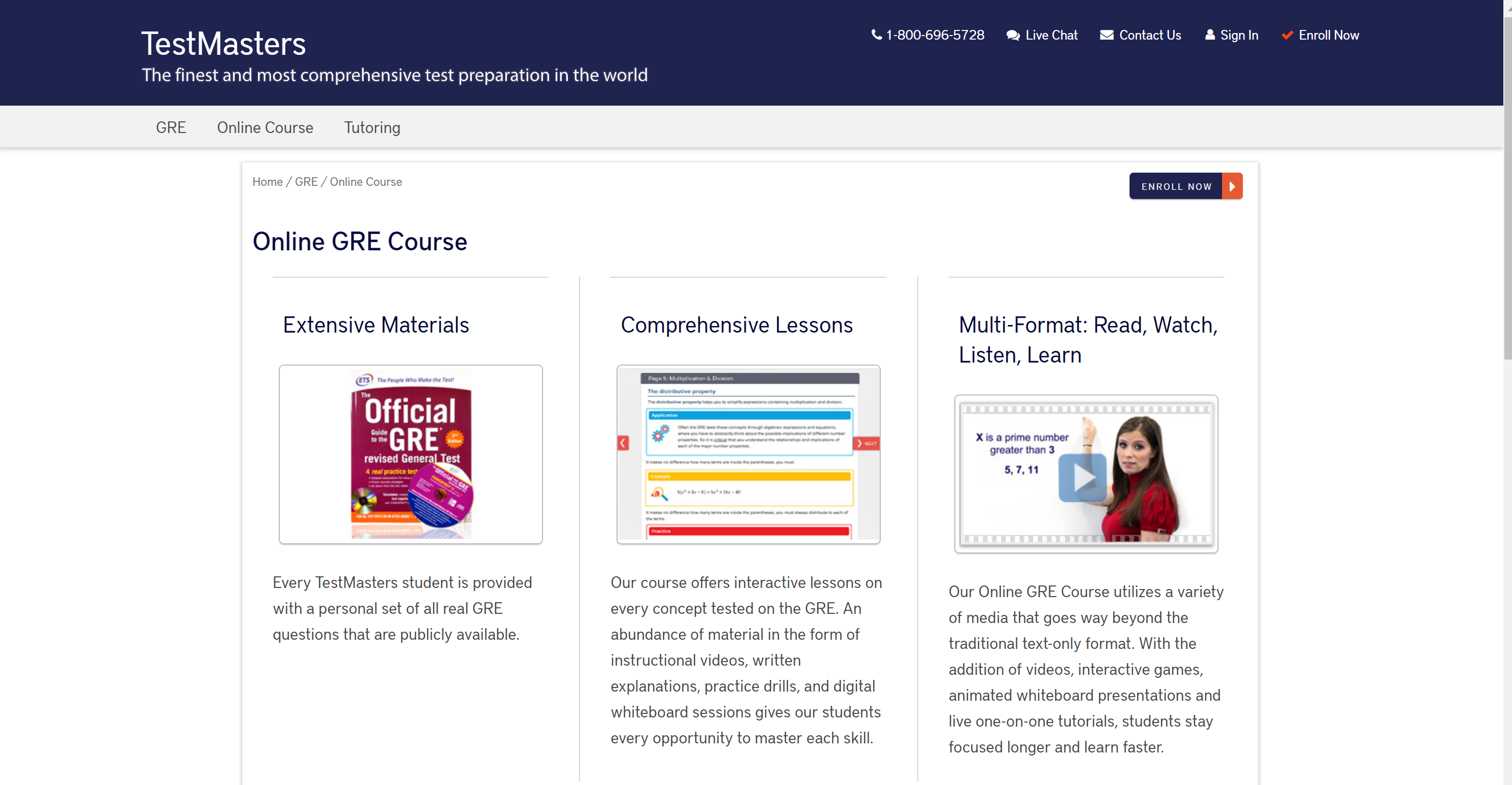 TestMasters GRE Vorbereitungskurse