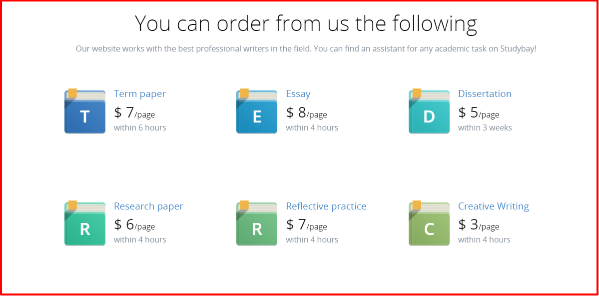 StudyBay Review- Pricing