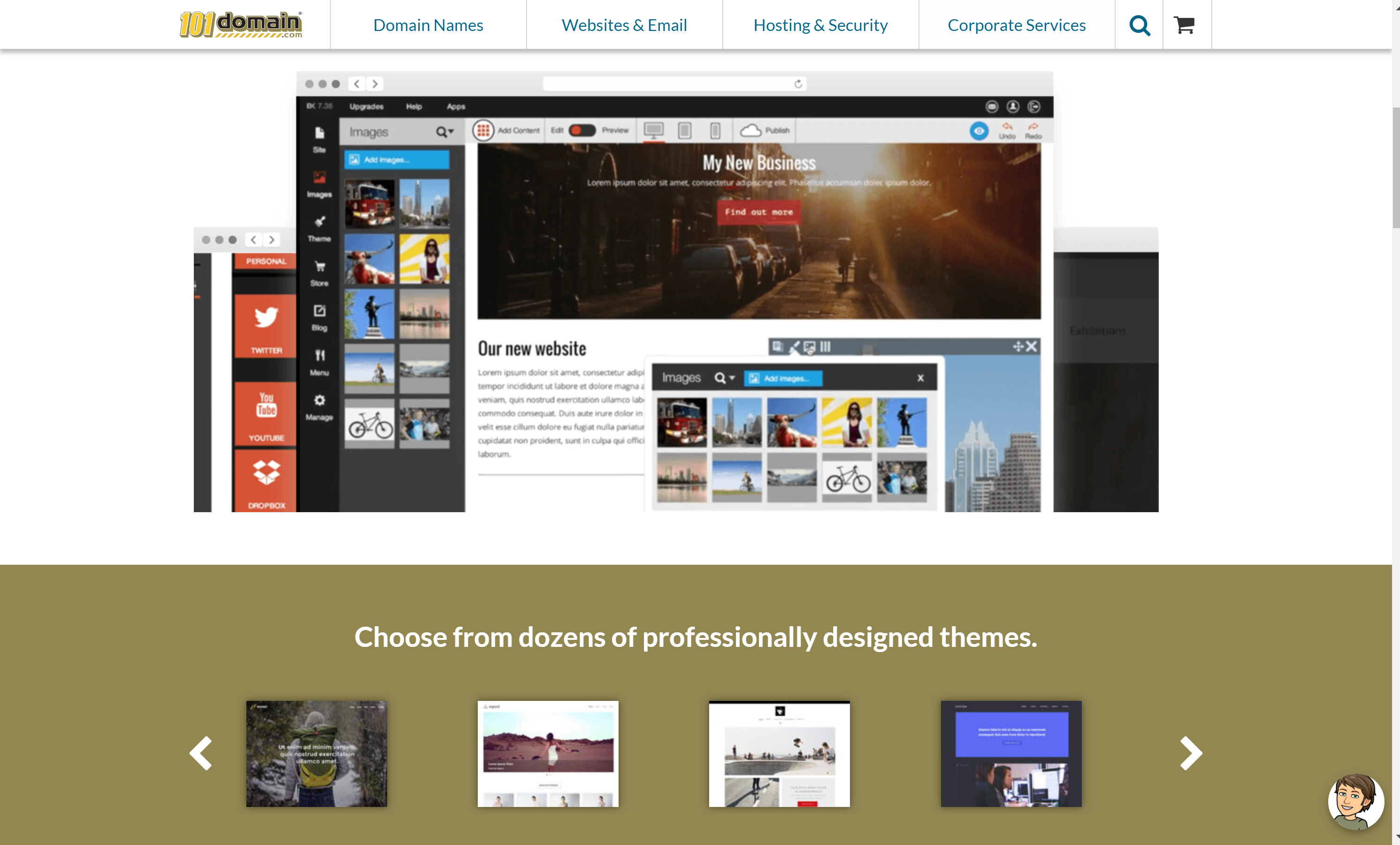 101domain منشئ الموقع