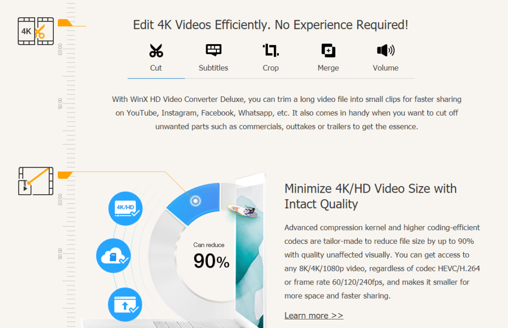 WinX HD Video Converter Editar vídeos 4k WinX HD Video Converter Edit 4k Videos