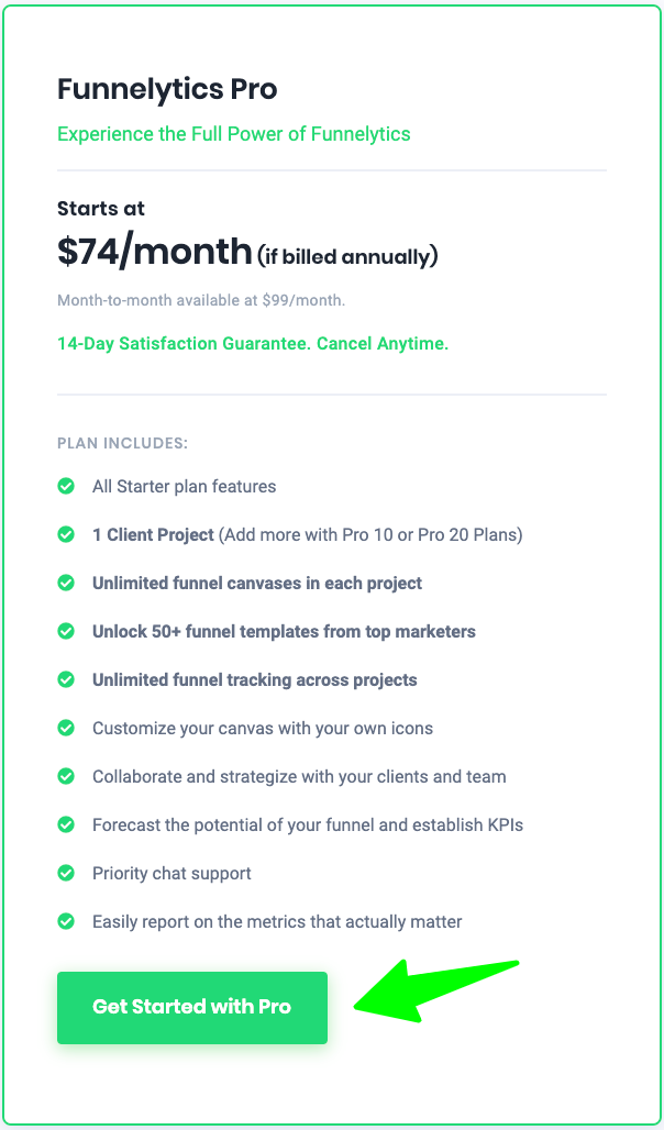 Версия Funnelytics Pro