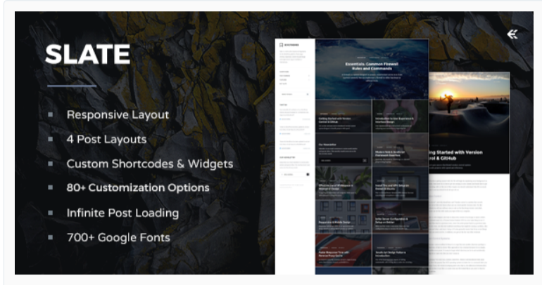 Slate Responsive - Temas de administração do WordPress Slate Responsive- WordPress Admin Themes