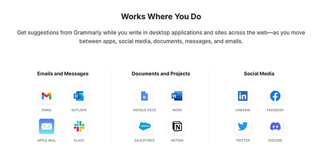 Grammarlyホームページ