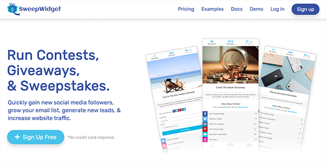 หน้าแรกของ SweepWidget