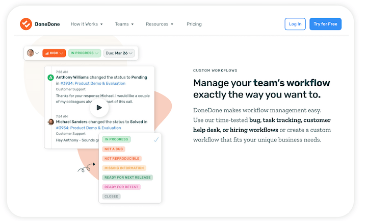 Designbeispiele und Tipps für B2B-Websites - die visuelle Homepage von donedone