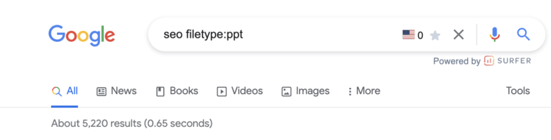 jenis file: operator pencarian
