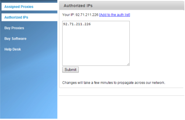 SquidProxies Review- Authorized IPs