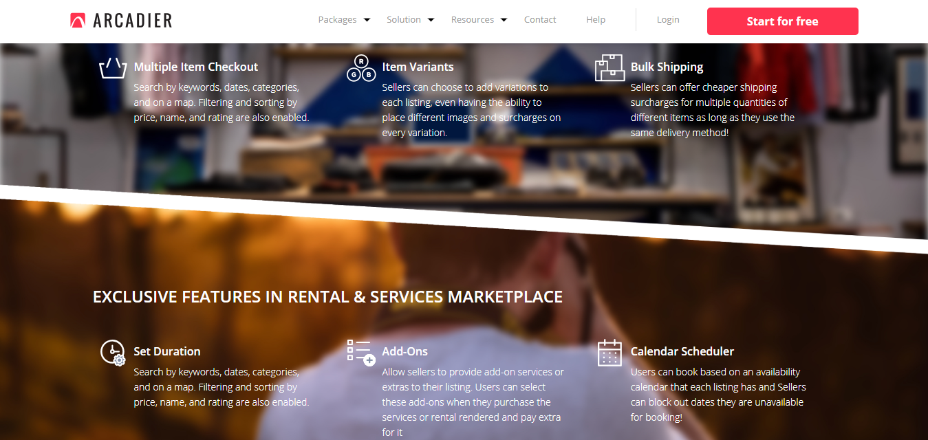 Mercado de comércio eletrônico Arcadier