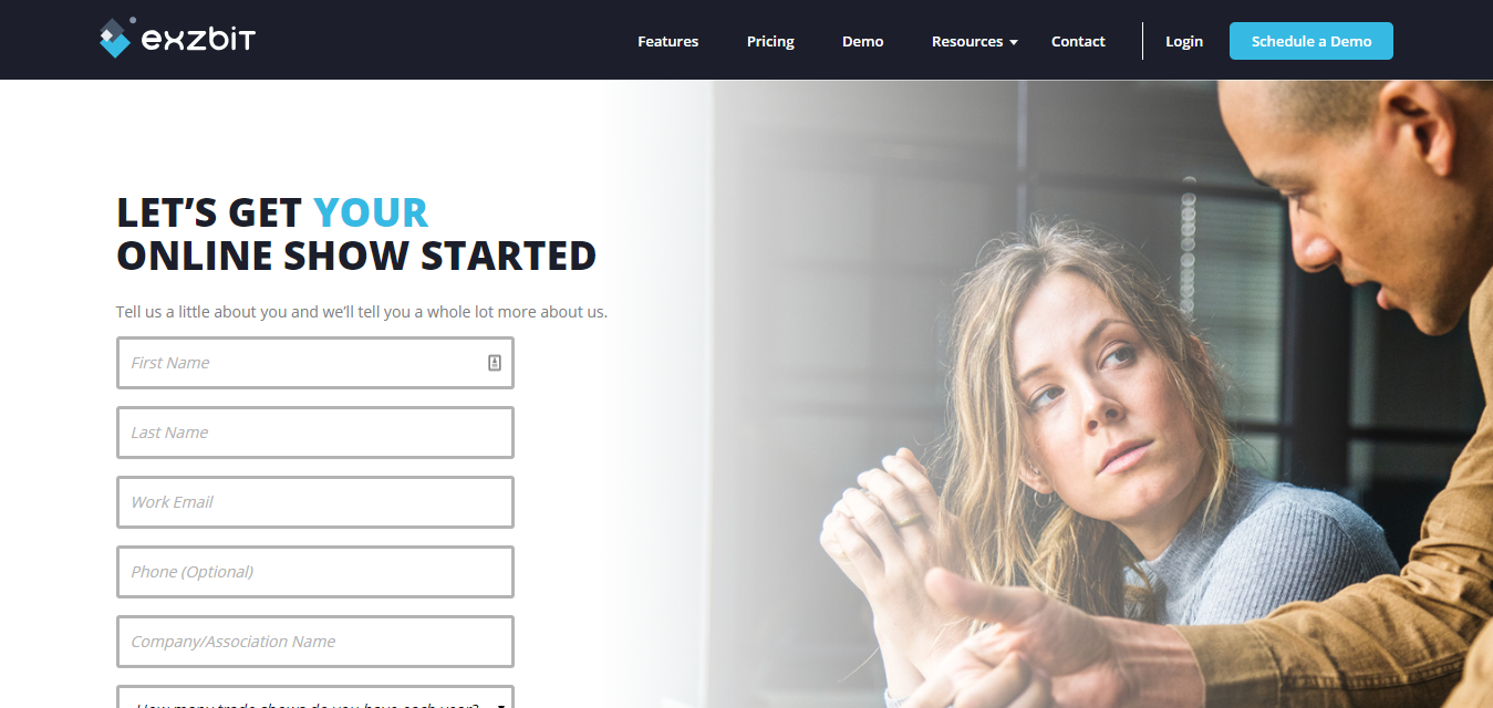 marketplace de conferências com exzbit