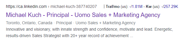 SERP'lerde daha uzun LinkedIn profil sayfası başlığı