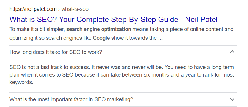 拡張された FAQ の例