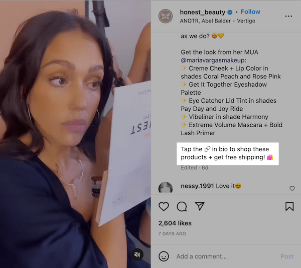 come aumentare il coinvolgimento di Instagram - didascalia con CTA