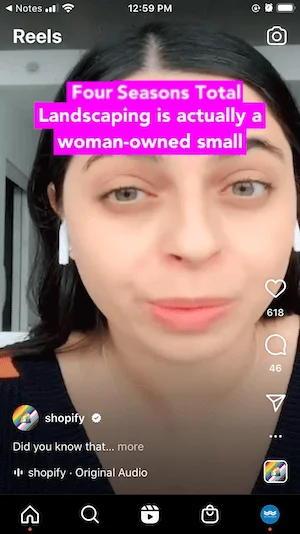 come aumentare il coinvolgimento di Instagram - esempio di bobina