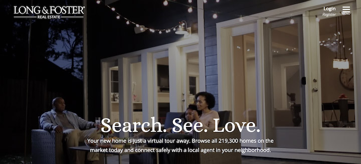 Beispiele für das Design von Immobilien-Websites – die Website von Long and Foster