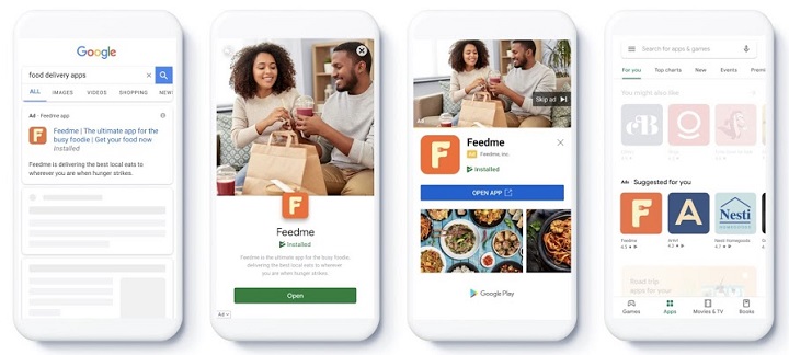 谷歌广告类型 - 应用广告系列广告示例