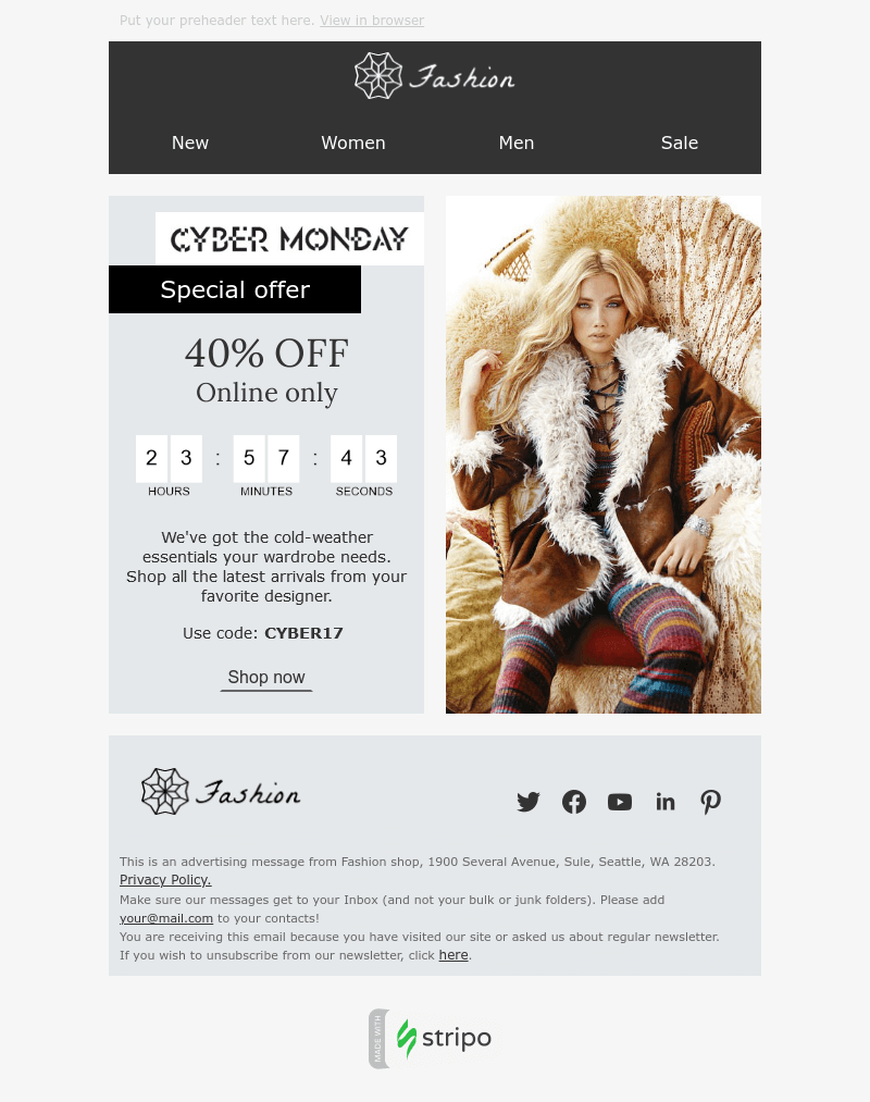 獨家網絡星期一特賣模板 Exclusive Cyber Monday Deals design by stripo