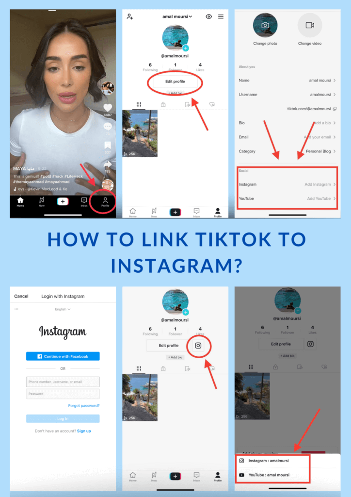 Cómo vincular TikTok a Instagram