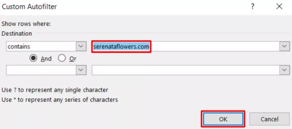 自定義自動過濾器