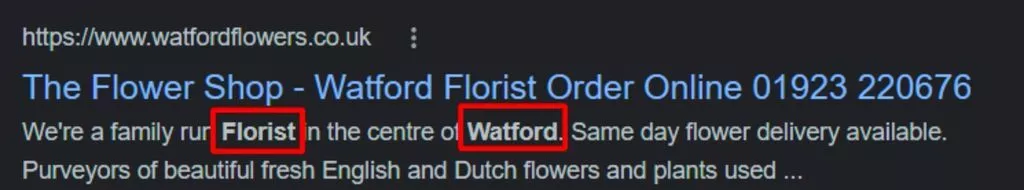 沃特福德的花店關鍵詞在描述中