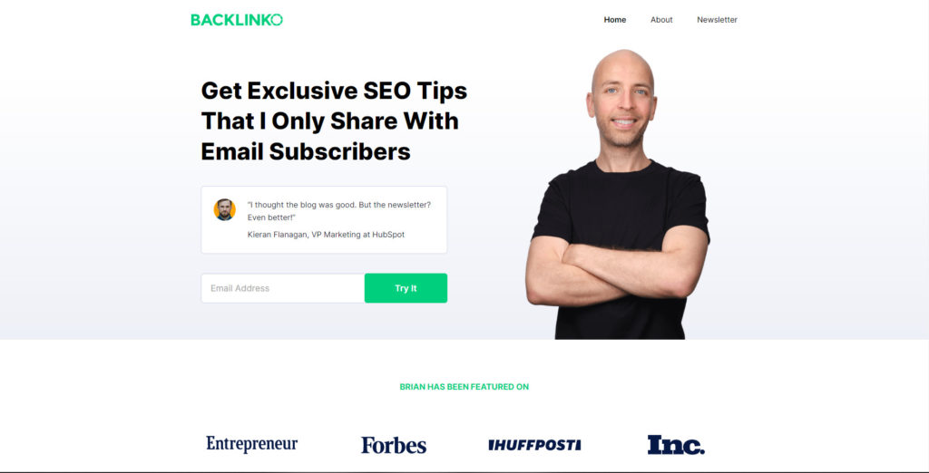 Captura de pantalla de la página de inicio de banklinko