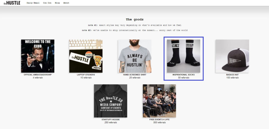 Hustle 추천 프로그램의 스크린샷