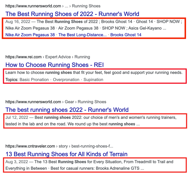 Google 検索結果ページのメタ ディスクリプション、SEO 分割テストの実行