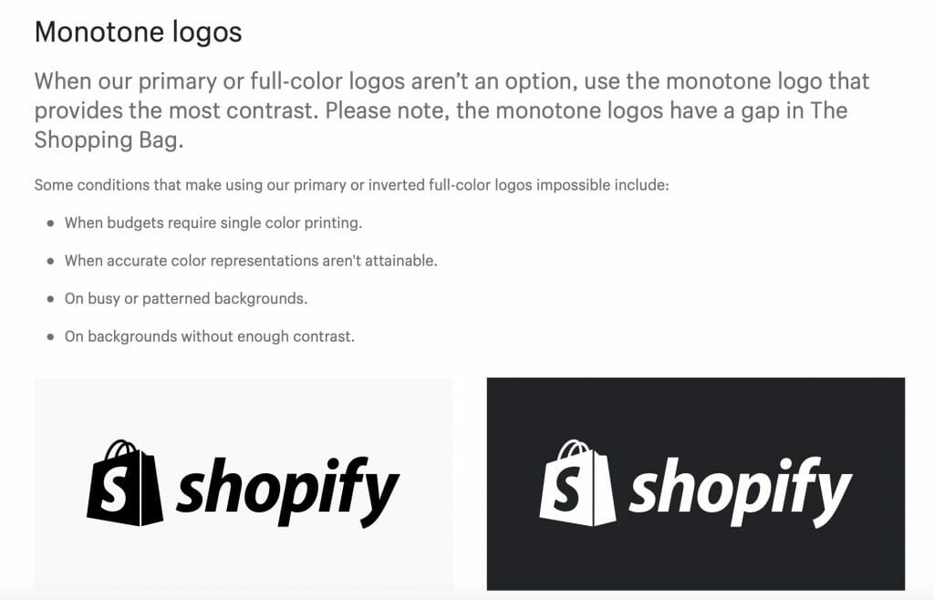 Guia de branding da Shopify