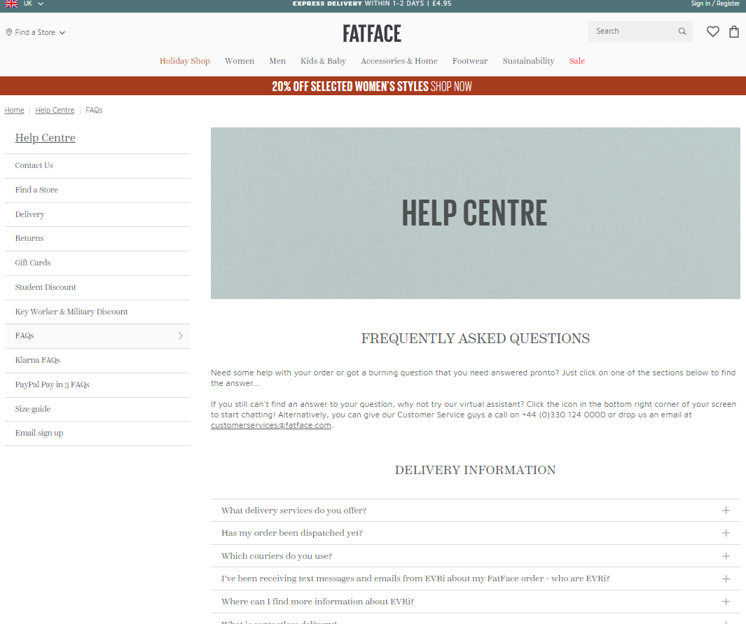 FatFace Help Center ตัวอย่าง คำถามที่พบบ่อย แหล่งข้อมูล